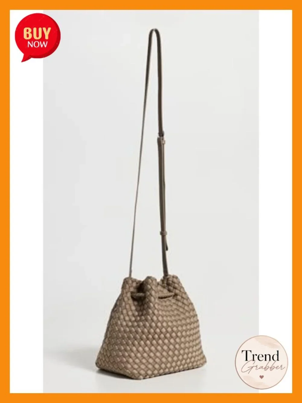 Cashmere Medium Bucket Bag Crossbody Drawstring Structured Base